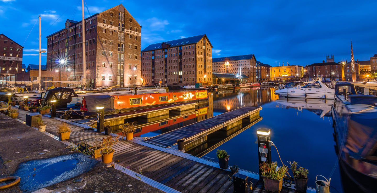 Historic hotel and Gloucester Docks